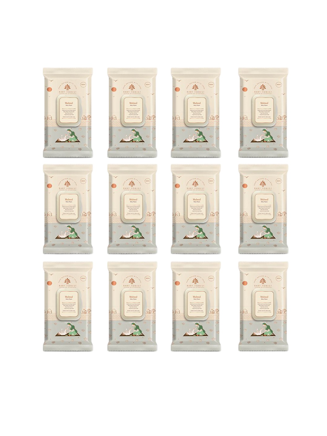 Baby Forest Set Of 12 Mulmul Ultra Soft & Water Based Baby Wipes - 72 Wipes Each, White
Baby Forest Set Of 12 Mulmul Ultra Soft & Water Based Baby Wipes - 72 Wipes Each, White