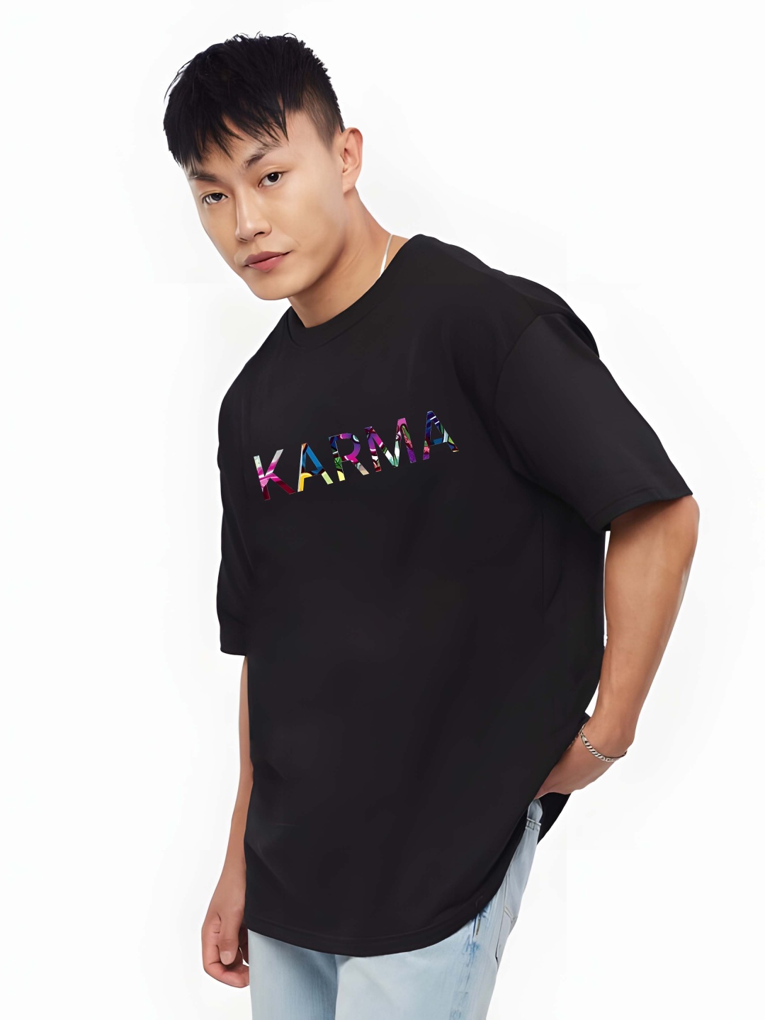 Krimmple Men Graphic Printed Round Neck Pure Cotton Oversized T-shirt, Black
Krimmple Men Graphic Printed Round Neck Pure Cotton Oversized T-shirt, Black