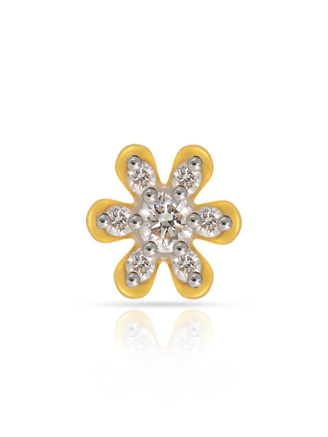 BHIMA Women 18 Kt BIS Hallmark 750 Purity Gold Diasy Spark Diamond Nosepin - 0.33 g
BHIMA Women 18 Kt BIS Hallmark 750 Purity Gold Diasy Spark Diamond Nosepin - 0.33 g