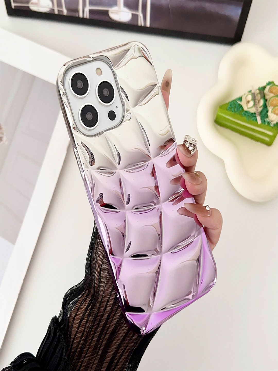 Luxury Kase LK146 Geometric iPhone 14 Pro Max Electroplated Cushion Gradient Back Case, Purple
Luxury Kase LK146 Geometric iPhone 14 Pro Max Electroplated Cushion Gradient Back Case, Purple