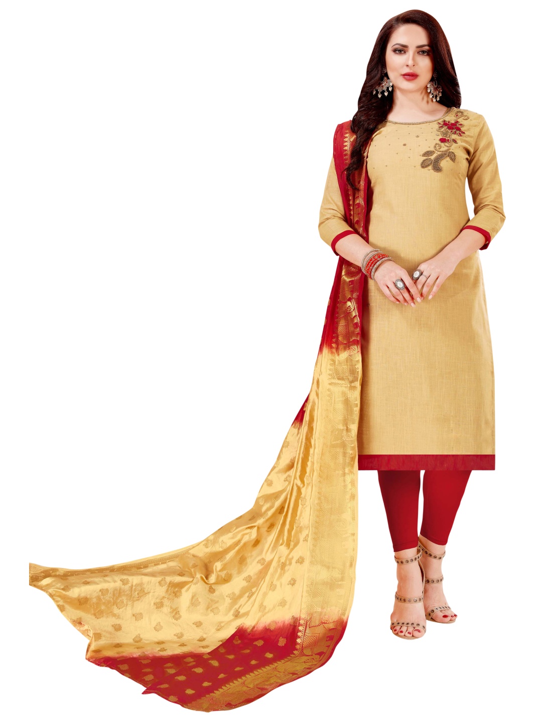 HERE&NOW Floral Yoke Design Embroidered Unstitched Dress Material, Beige
HERE&NOW Floral Yoke Design Embroidered Unstitched Dress Material, Beige