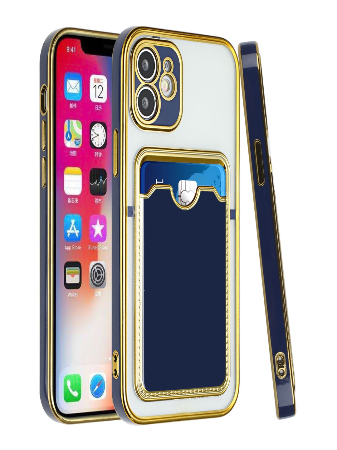 Luxury Kase Solid iPhone 11 Electroplated Phone Case With Card Holder Back Case, Blue
Luxury Kase Solid iPhone 11 Electroplated Phone Case With Card Holder Back Case, Blue
