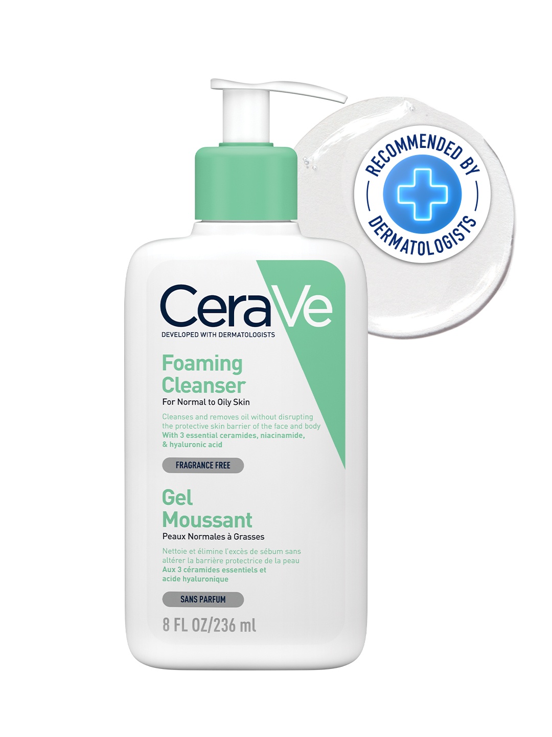 CeraVe Foaming Cleanser For Oily Skin with Hyaluronic Acid & Niacinamide - 236ml, White
CeraVe Foaming Cleanser For Oily Skin with Hyaluronic Acid & Niacinamide - 236ml, White