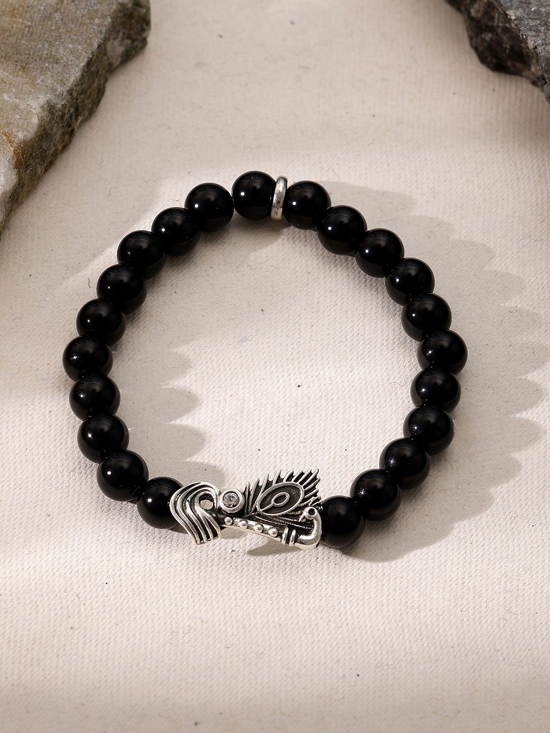 GIVA Men 925 Sterling Silver Rhodium-Plated Beaded Khanas Oxidised Elasticated Bracelet
GIVA Men 925 Sterling Silver Rhodium-Plated Beaded Khanas Oxidised Elasticated Bracelet