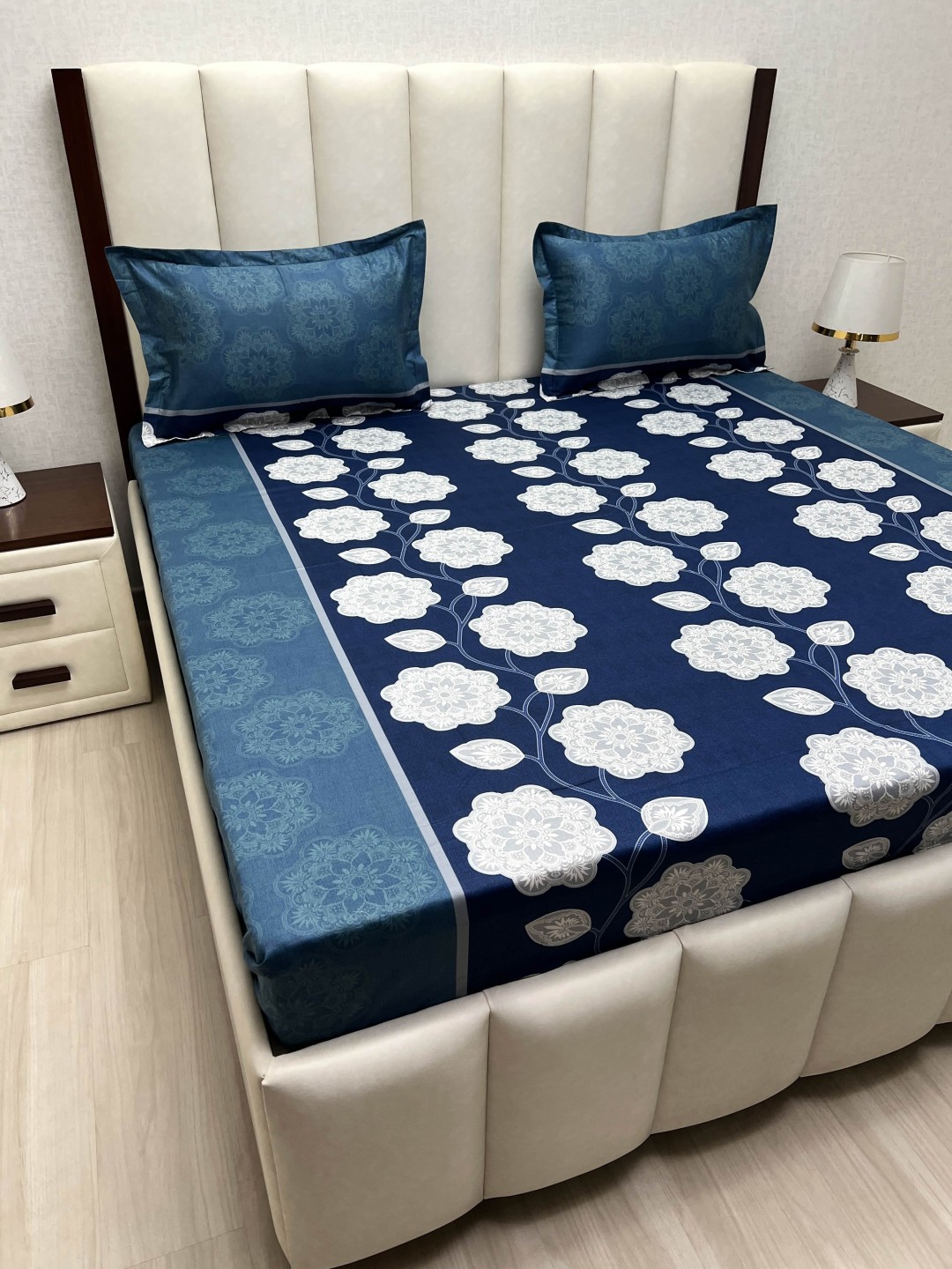 Pure Decor Blue Floral Printed Pure Cotton 350 TC Queen Bedsheet Set- 2.28 m x 2.54 m
Pure Decor Blue Floral Printed Pure Cotton 350 TC Queen Bedsheet Set- 2.28 m x 2.54 m