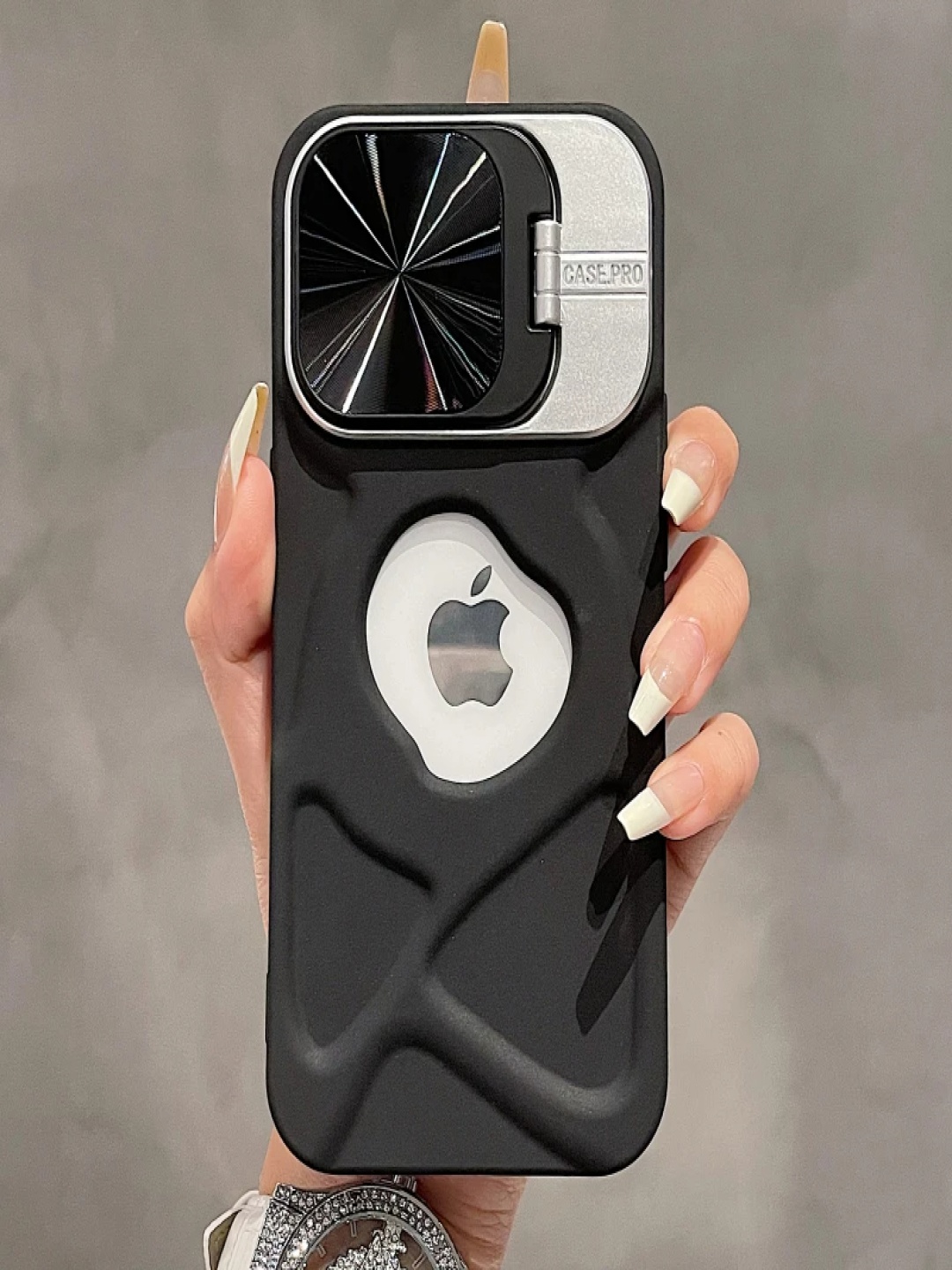 Luxury Kase LK158 Solid iPhone 16 Pro Max Invisible Bracket Lens Protection Back Case, Black
Luxury Kase LK158 Solid iPhone 16 Pro Max Invisible Bracket Lens Protection Back Case, Black
