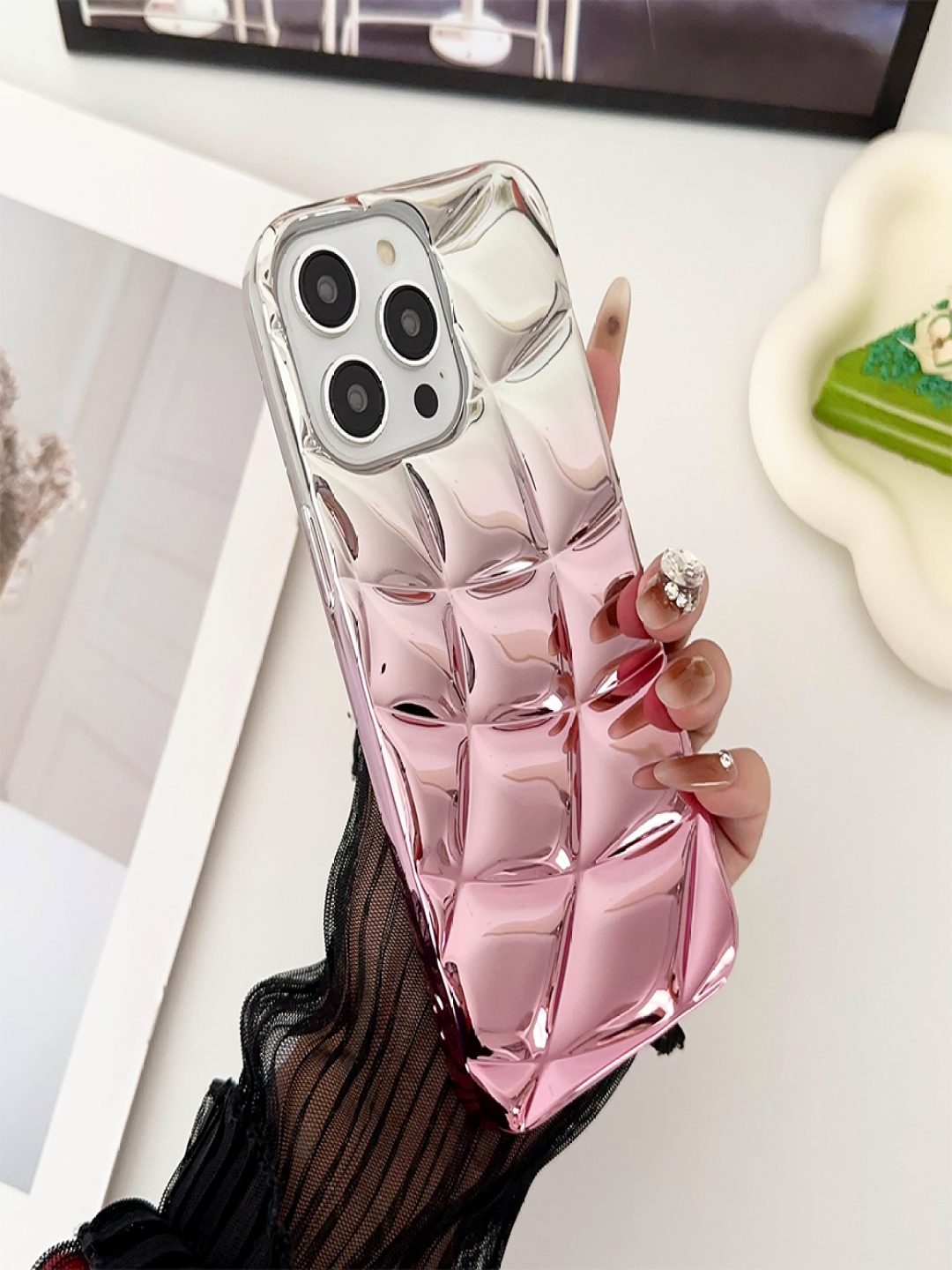 Luxury Kase LK146 Geometric iPhone 12 Pro Max Electroplated Cushion Gradient Back Case, Pink
Luxury Kase LK146 Geometric iPhone 12 Pro Max Electroplated Cushion Gradient Back Case, Pink