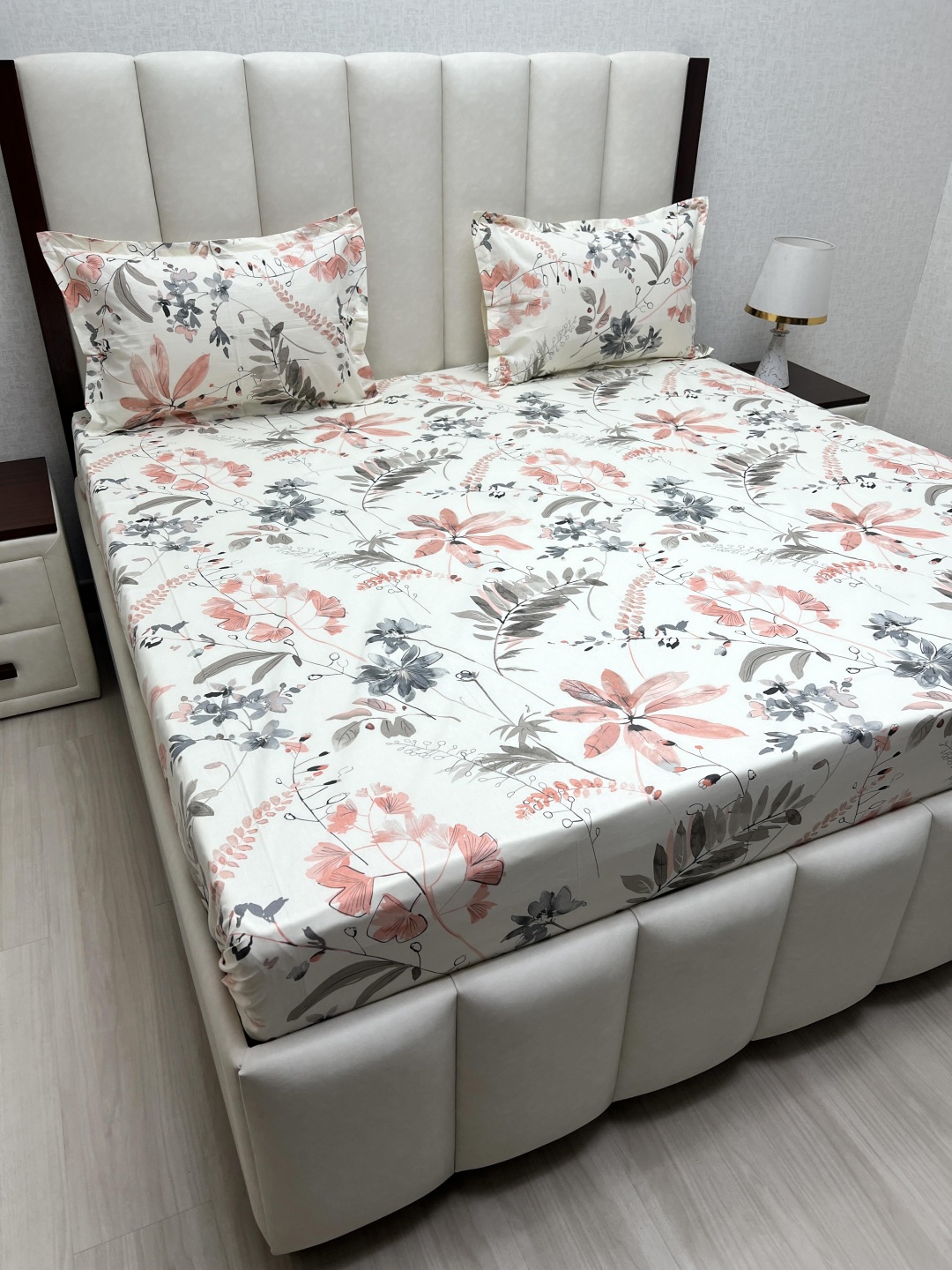 Pure Decor Royal Velar White Printed Pure Cotton 260 TC King Bedsheet Set 2.74m x 2.74m
Pure Decor Royal Velar White Printed Pure Cotton 260 TC King Bedsheet Set 2.74m x 2.74m