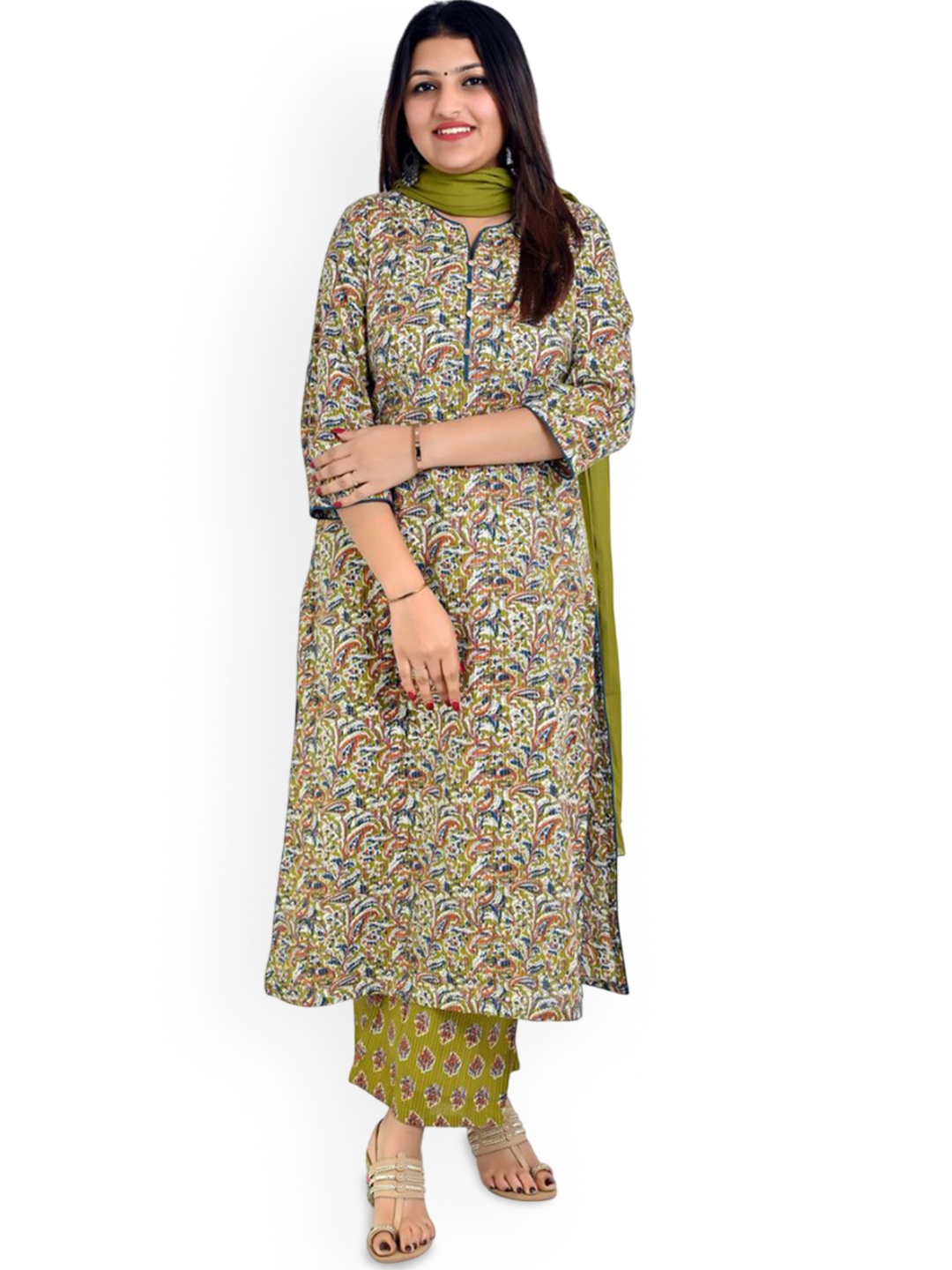 HOUSE OF PARAL Women Floral Printed Regular Pure Cotton Kurta with Palazzos & With Dupatta, Green
HOUSE OF PARAL Women Floral Printed Regular Pure Cotton Kurta with Palazzos & With Dupatta, Green