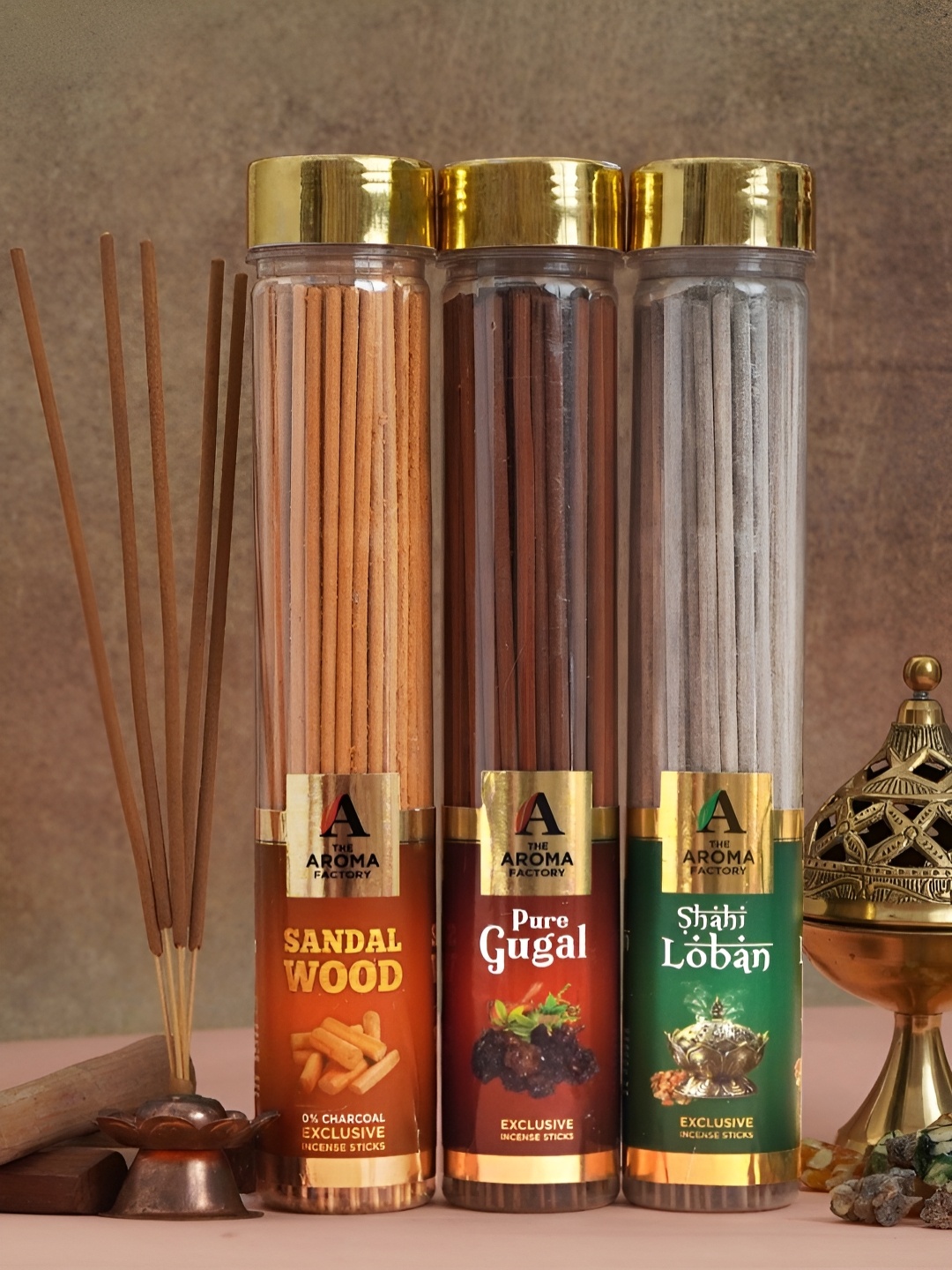 The Aroma Factory Transparent & Gold-Toned 3 Pieces Wooden Natural & Herbal Incense Sticks
The Aroma Factory Transparent & Gold-Toned 3 Pieces Wooden Natural & Herbal Incense Sticks