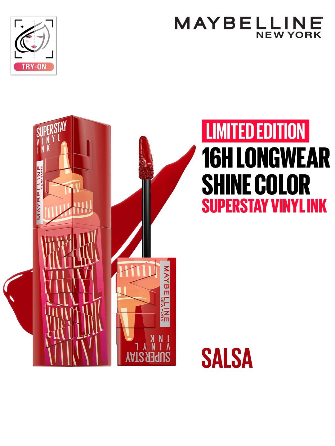 Maybelline New York Superstay Vinyl Ink Sauce Limited Edition Collection - Salsa, Red
Maybelline New York Superstay Vinyl Ink Sauce Limited Edition Collection - Salsa, Red