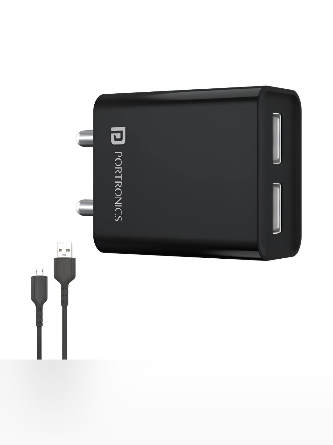 Portronics Unisex Adapto 66 2.4A 12w Dual USB Port 5V/2.4A Charger, 1M Micro USB Cable, Black
Portronics Unisex Adapto 66 2.4A 12w Dual USB Port 5V/2.4A Charger, 1M Micro USB Cable, Black