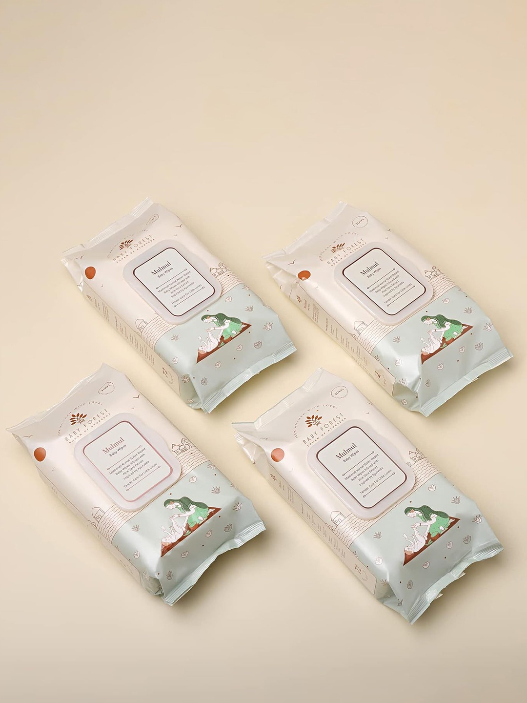 Baby Forest Set Of 4 Mulmul Ultra Soft & Water Based Baby Wipes - 72 Wipes Each, White
Baby Forest Set Of 4 Mulmul Ultra Soft & Water Based Baby Wipes - 72 Wipes Each, White