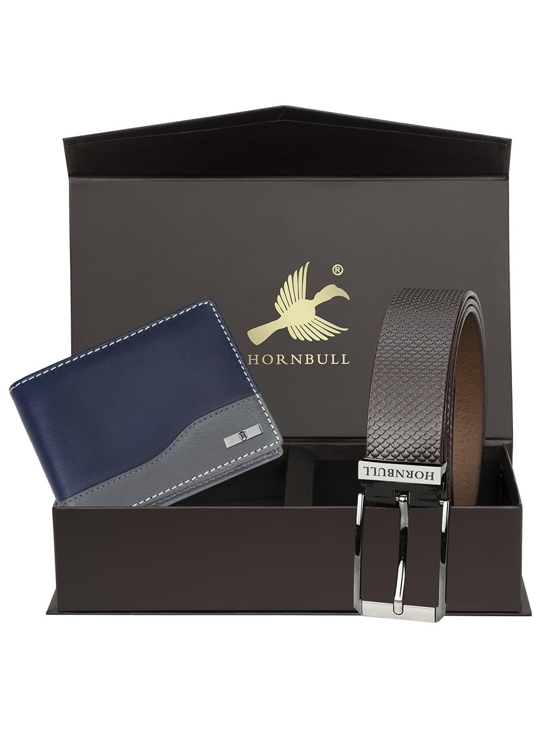 Hornbull Men Buttler Leather RFID Protected Navy Wallet & Brown Belt Accessory Gift Set, Navy blue
Hornbull Men Buttler Leather RFID Protected Navy Wallet & Brown Belt Accessory Gift Set, Navy blue