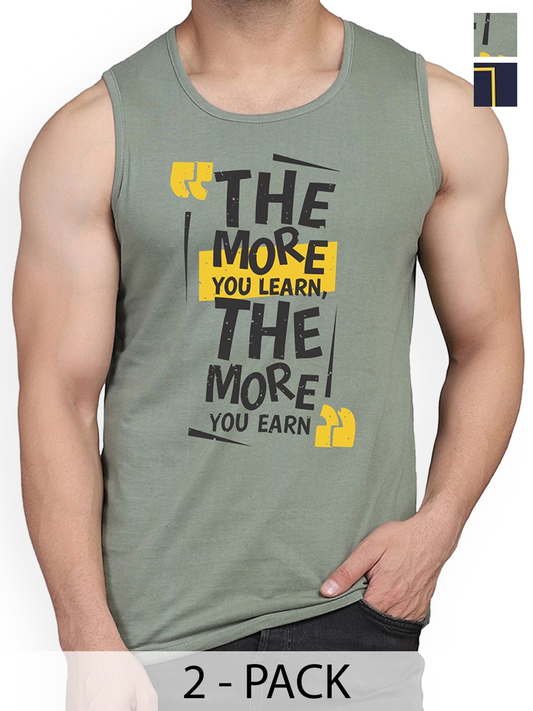 WOOSTRO Pack Of 2 Printed Combed Cotton Gym Vest RS26 CMB (HARD NAVY) (MORE LGTGREEN), Navy blue
WOOSTRO Pack Of 2 Printed Combed Cotton Gym Vest RS26 CMB (HARD NAVY) (MORE LGTGREEN), Navy blue