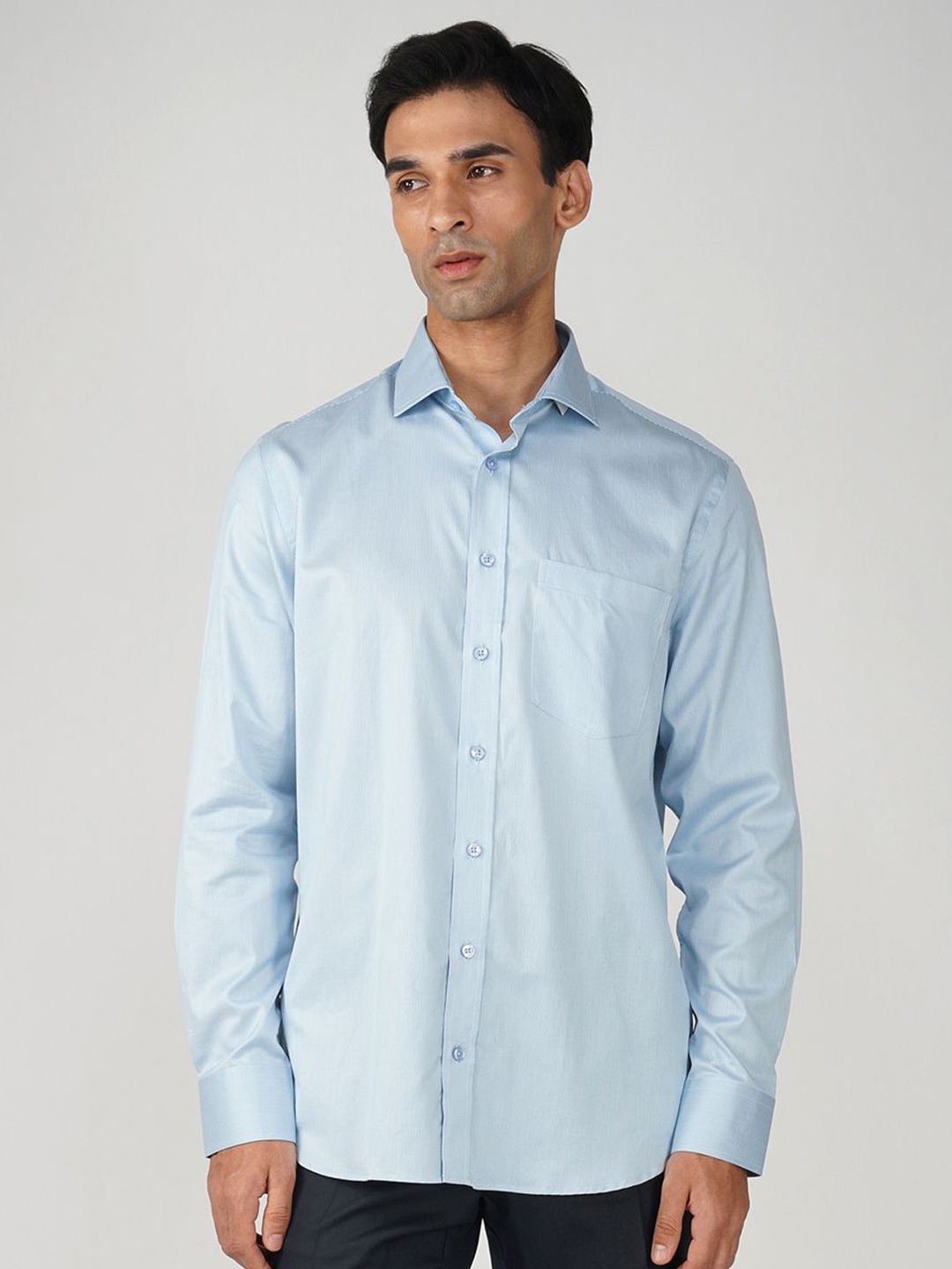 FASHION FORMAL Men Classic Fit Spread Collar Textured Cotton Formal Shirt, Blue
FASHION FORMAL Men Classic Fit Spread Collar Textured Cotton Formal Shirt, Blue