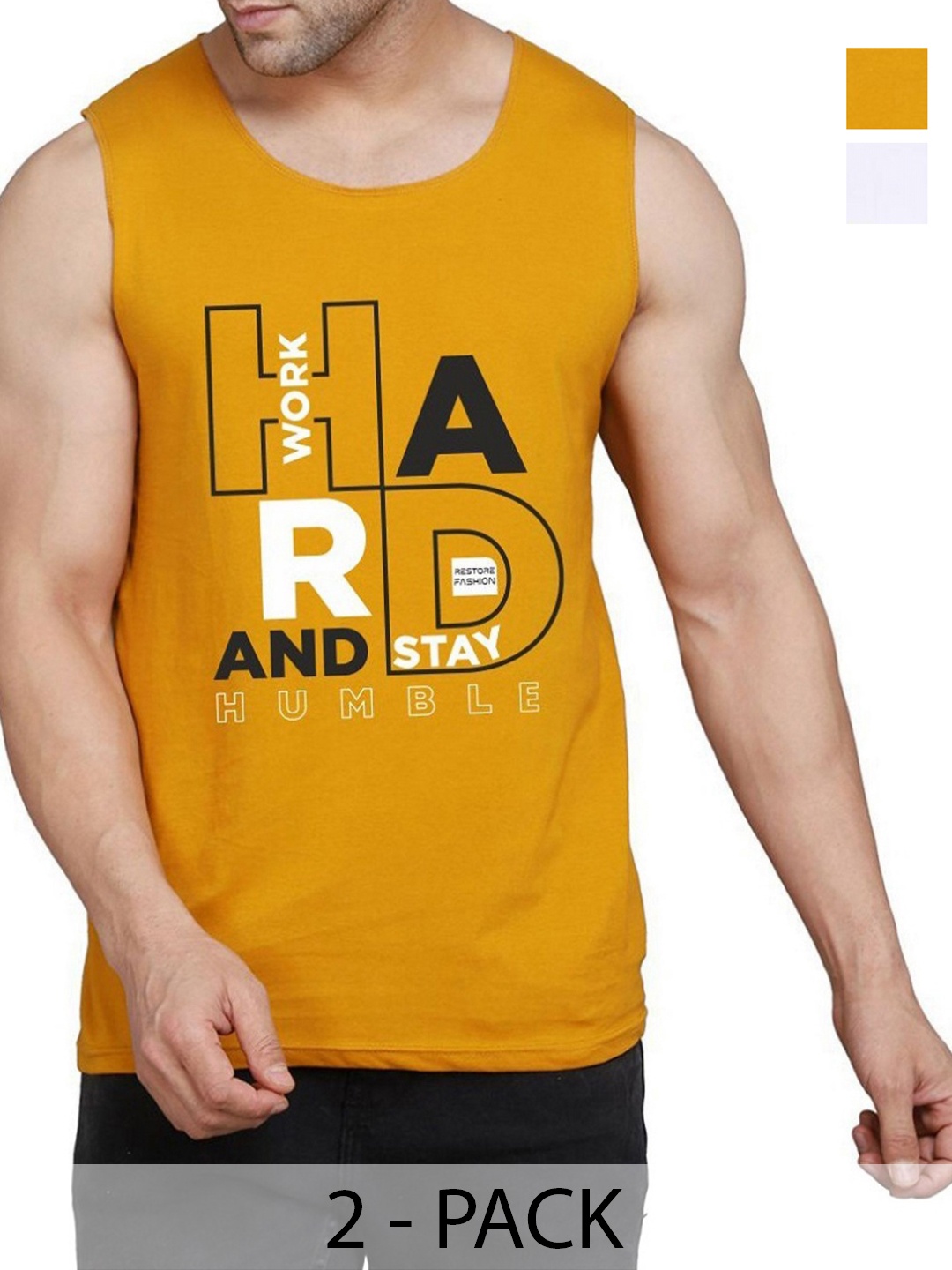 WOOSTRO Men Pack Of 2 Typography Printed Round Neck Cotton Slim Fit T-shirts, Mustard
WOOSTRO Men Pack Of 2 Typography Printed Round Neck Cotton Slim Fit T-shirts, Mustard