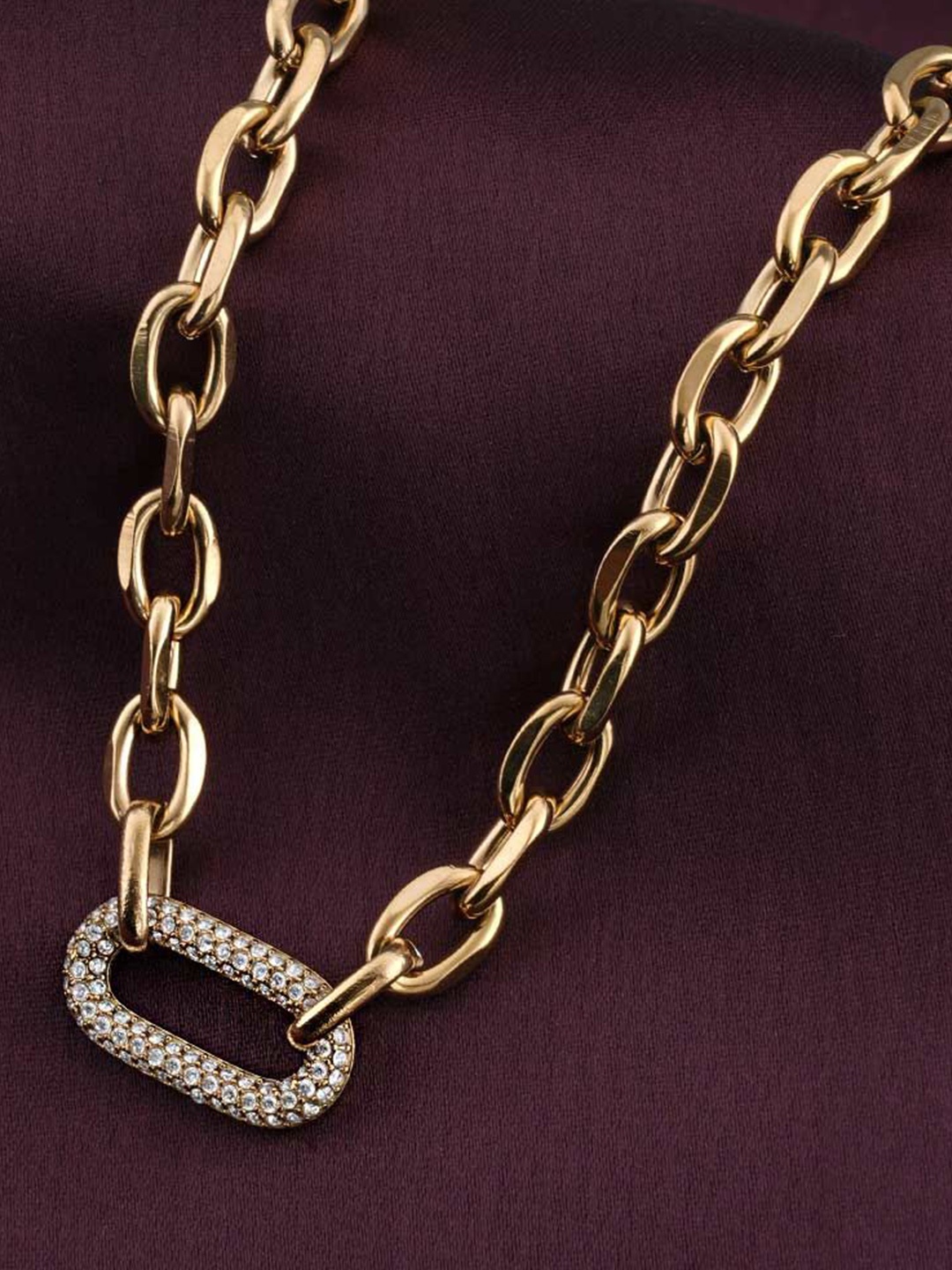 PALMONAS Gold-Plated Stainless Steel CZ Studded Waterproof & Anti-Tarnish Link Necklace
PALMONAS Gold-Plated Stainless Steel CZ Studded Waterproof & Anti-Tarnish Link Necklace