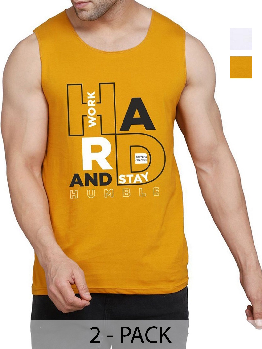 WOOSTRO Men Pack Of 2 Typography Printed Round Neck Cotton Slim Fit T-shirts, Mustard
WOOSTRO Men Pack Of 2 Typography Printed Round Neck Cotton Slim Fit T-shirts, Mustard