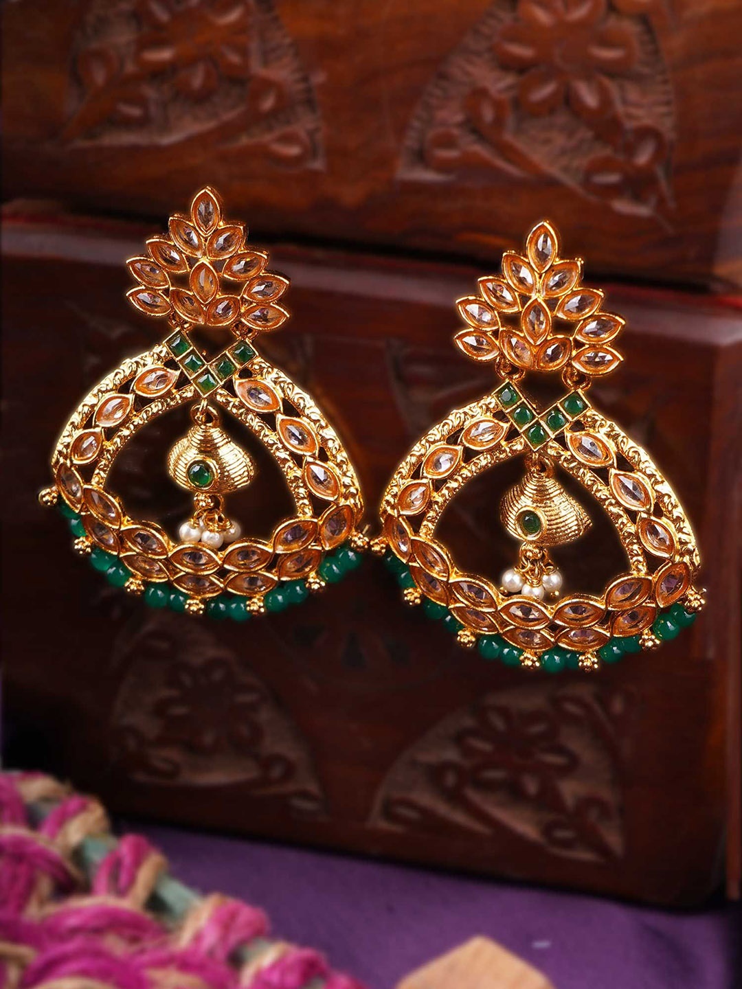 Anouk Green 24K Artificial Stones Studded Contemporary Shaped Drop Earrings, Gold
Anouk Green 24K Artificial Stones Studded Contemporary Shaped Drop Earrings, Gold