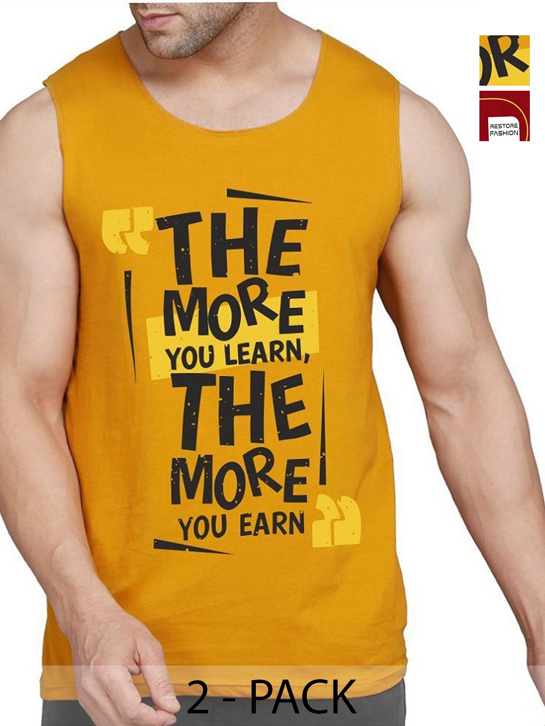 WOOSTRO Men Pack Of 2 Typography Printed Round Neck Cotton Slim Fit T-shirts, Mustard
WOOSTRO Men Pack Of 2 Typography Printed Round Neck Cotton Slim Fit T-shirts, Mustard