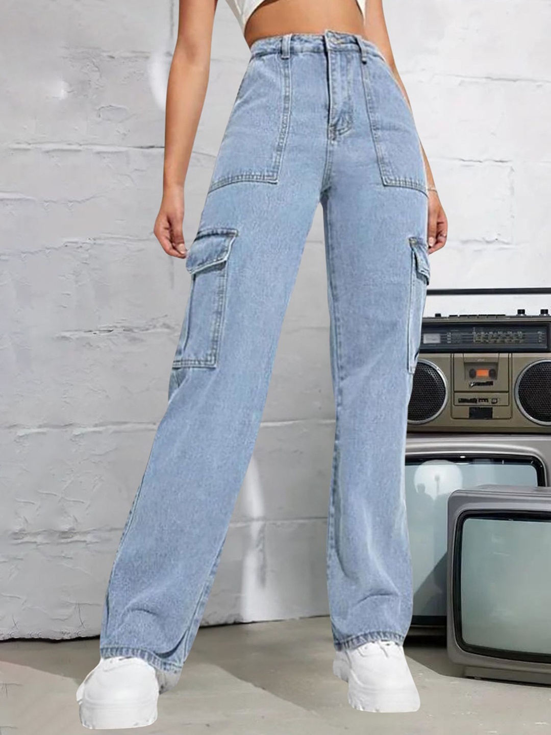 DressBerry Women Comfort Wide Leg High-Rise Light Fade Acid Wash Stretchable Jeans, Blue
DressBerry Women Comfort Wide Leg High-Rise Light Fade Acid Wash Stretchable Jeans, Blue