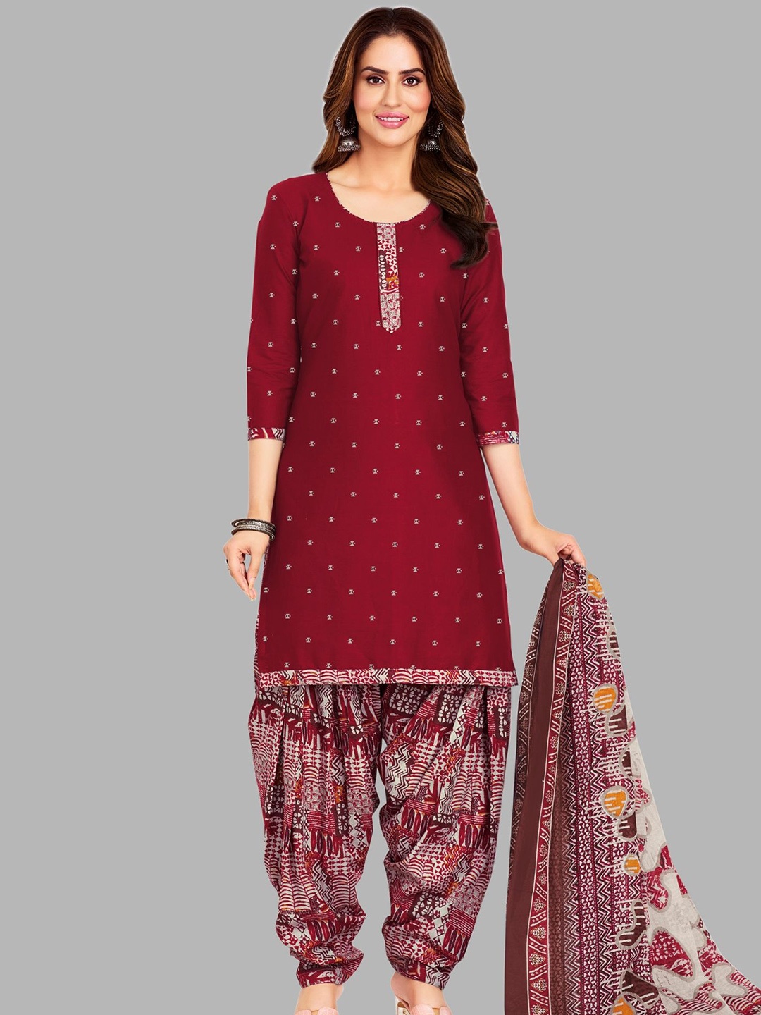 shree jeenmata collection Printed Pure Cotton Unstitched Dress Material, Maroon
shree jeenmata collection Printed Pure Cotton Unstitched Dress Material, Maroon