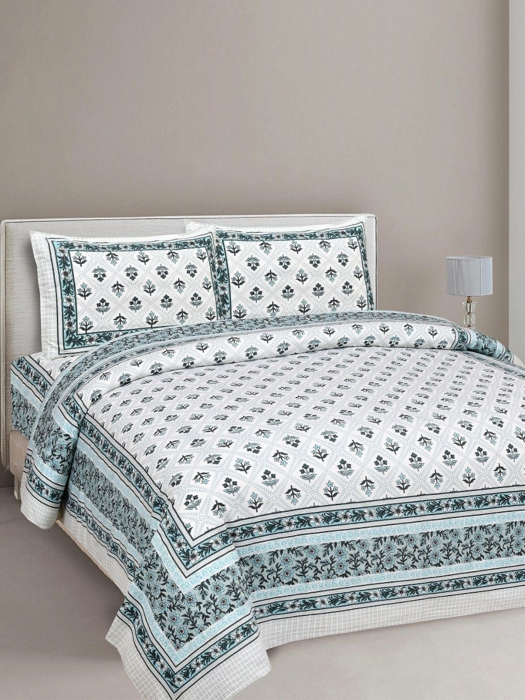 INDHOME LIFE White & Green Floral Printed 220 TC Cotton King Bedsheet Set 2.28 m x 2.74 m
INDHOME LIFE White & Green Floral Printed 220 TC Cotton King Bedsheet Set 2.28 m x 2.74 m