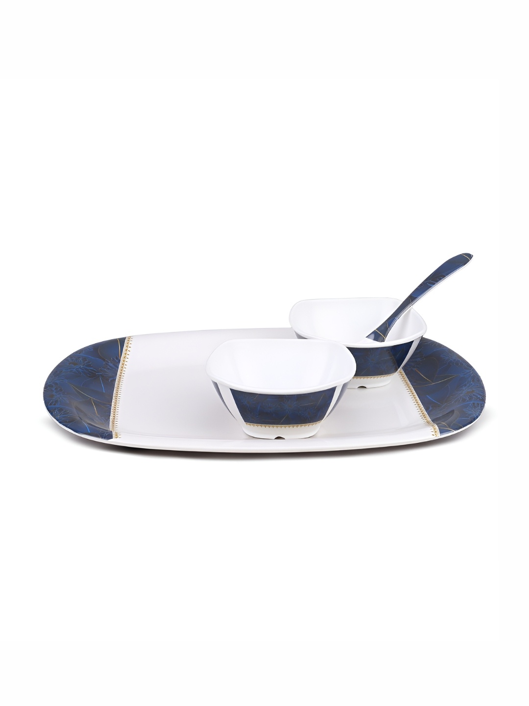 Bataniya White and Blue 4 Pieces Abstract Printed Melamine Dishwasher Safe Dinner Set
Bataniya White and Blue 4 Pieces Abstract Printed Melamine Dishwasher Safe Dinner Set
