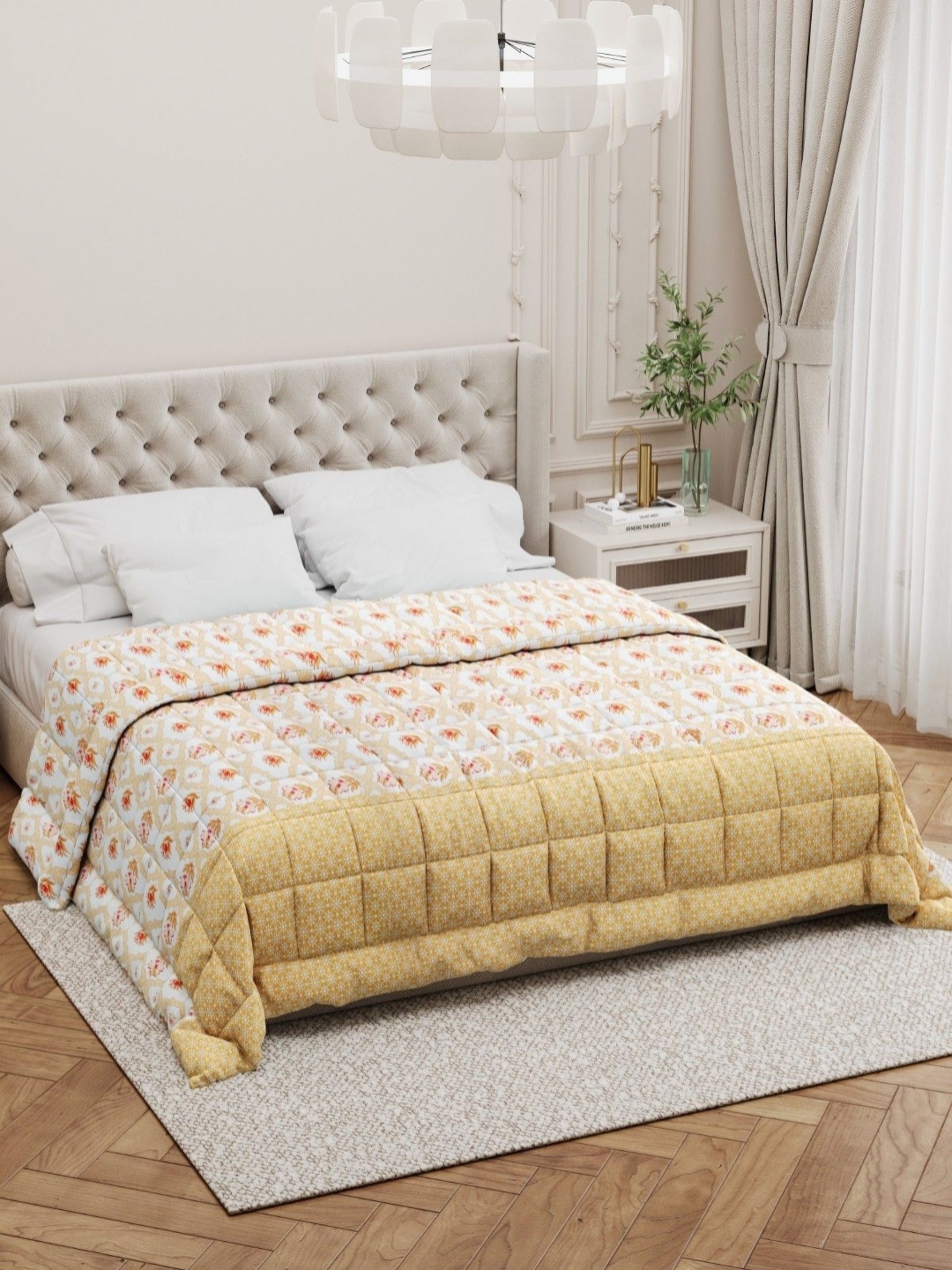 Salona Bichona Shine White Floral Cotton AC Room 150 GSM Reversible Double Bed Comforter
Salona Bichona Shine White Floral Cotton AC Room 150 GSM Reversible Double Bed Comforter
