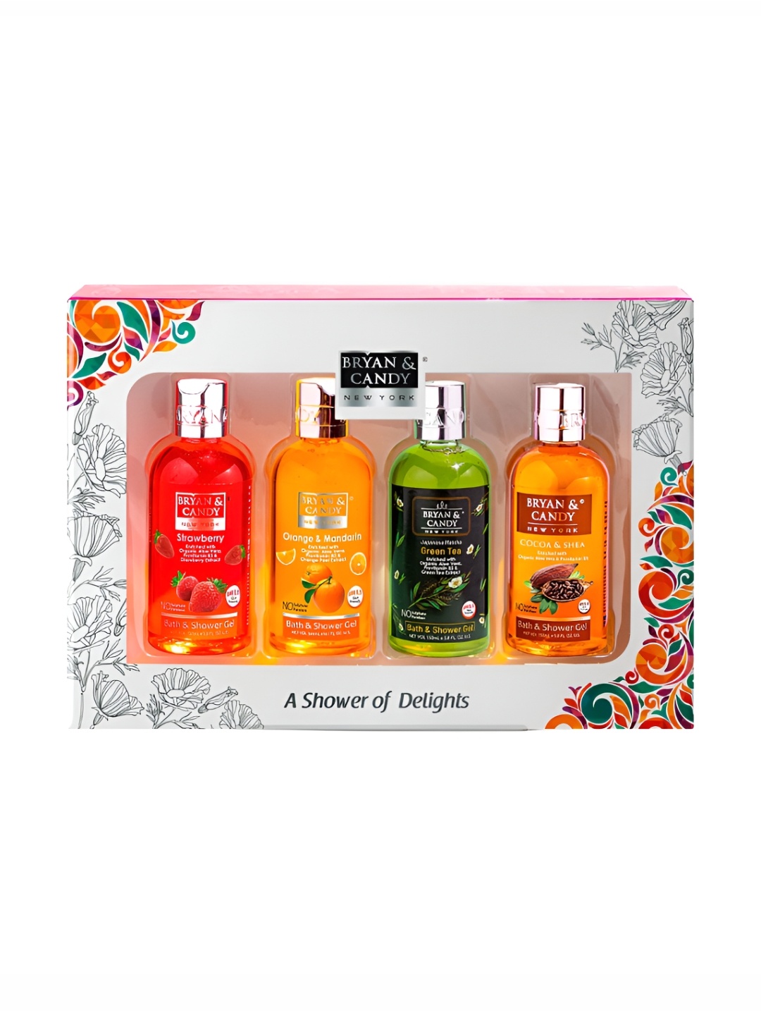 BRYAN & CANDY NEW YORK Set Of 4 Strawberry, Shea Butter, Orange & Green Tea Shower Gel, White
BRYAN & CANDY NEW YORK Set Of 4 Strawberry, Shea Butter, Orange & Green Tea Shower Gel, White