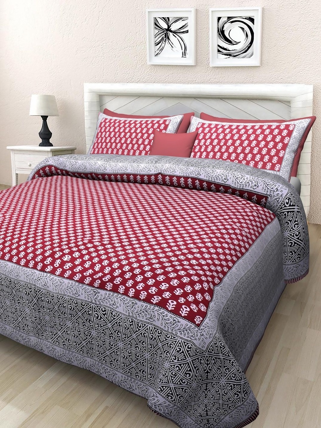INDHOME LIFE Red & Grey Floral Printed 220 TC Cotton King Bedsheet Set 2.28 m x 2.74 m
INDHOME LIFE Red & Grey Floral Printed 220 TC Cotton King Bedsheet Set 2.28 m x 2.74 m