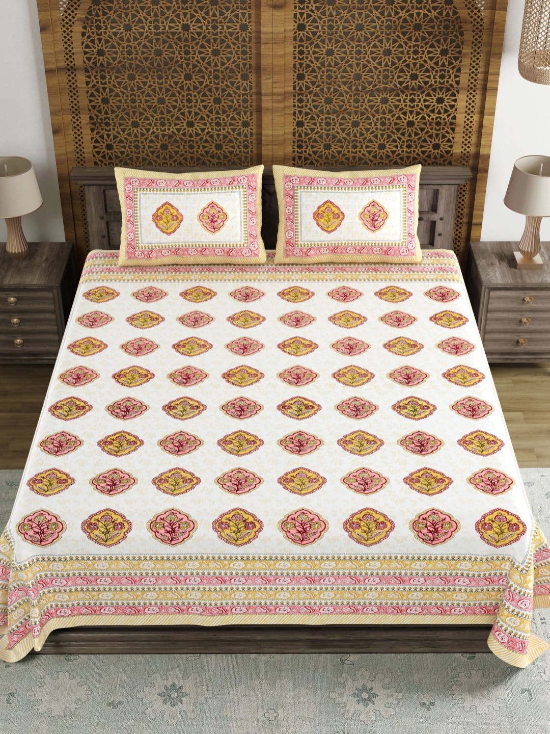 Myntra Elegant Homes Yellow Floral Printed 180 TC King Bedsheet Set 2.28 m x 2.74 m, White
Myntra Elegant Homes Yellow Floral Printed 180 TC King Bedsheet Set 2.28 m x 2.74 m, White