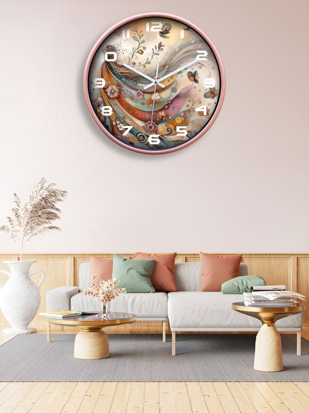 OLIVE TREE Copper-Toned & White Printed Round Shaped Contemporary Analogue Wall Clock
OLIVE TREE Copper-Toned & White Printed Round Shaped Contemporary Analogue Wall Clock