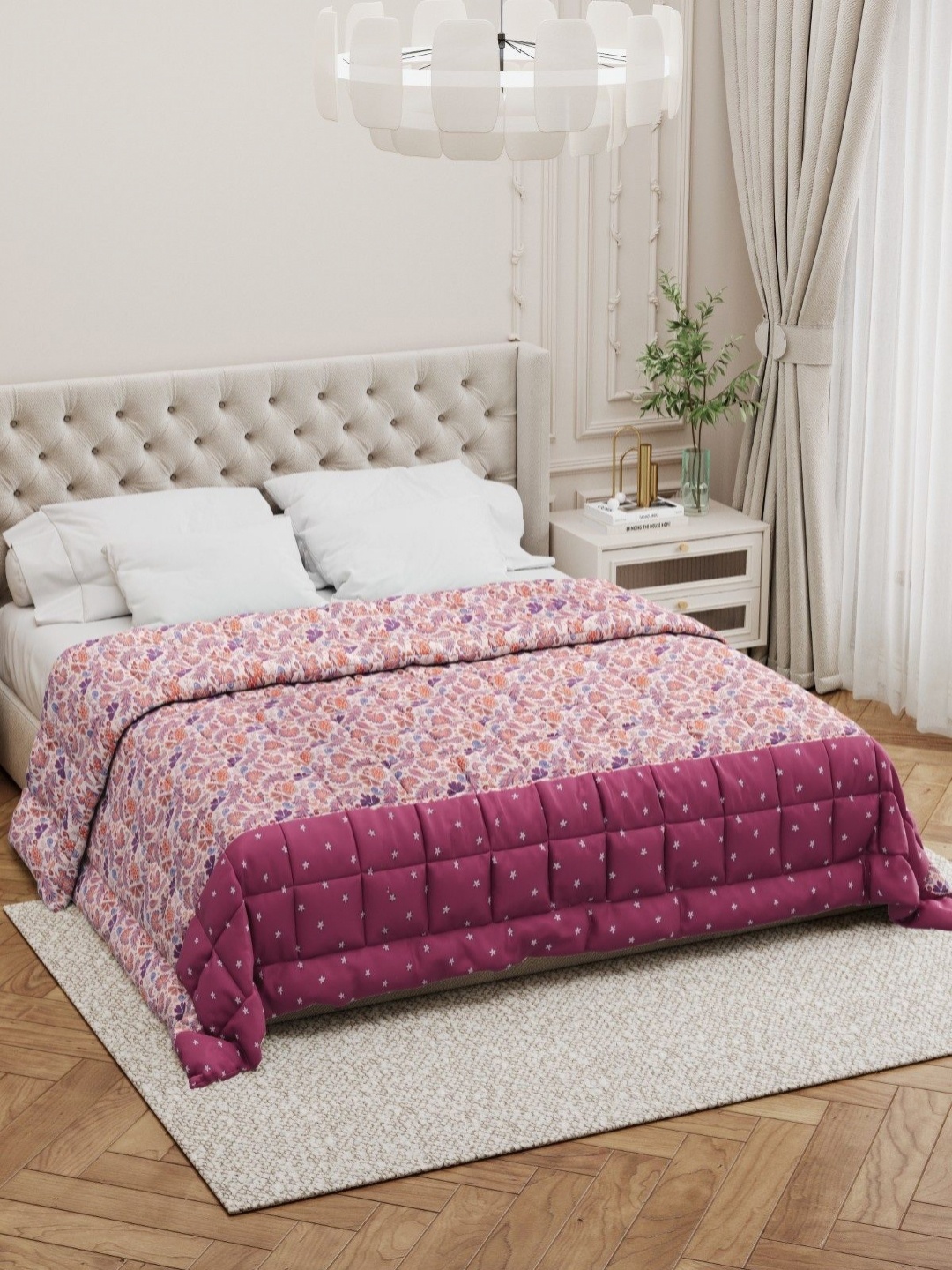 Salona Bichona Shine White Floral Cotton AC Room 150 GSM Reversible Double Bed Comforter
Salona Bichona Shine White Floral Cotton AC Room 150 GSM Reversible Double Bed Comforter
