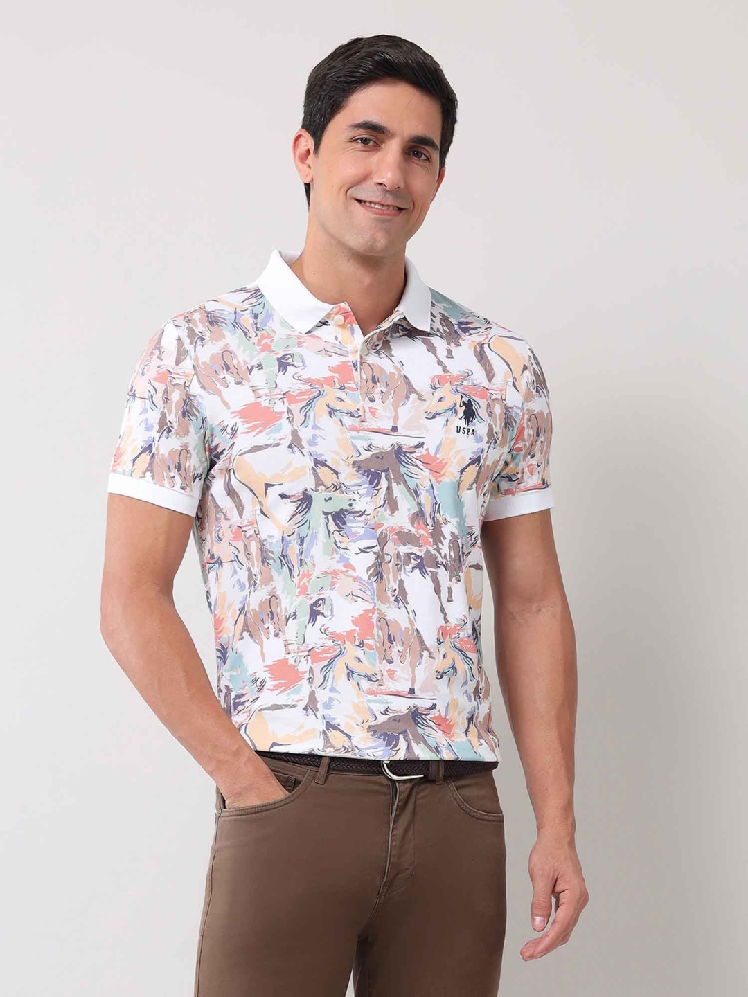 U.S. Polo Assn. Denim Co. Men Abstract Printed Polo Collar Cotton Slim Fit T-shirt, Orange
U.S. Polo Assn. Denim Co. Men Abstract Printed Polo Collar Cotton Slim Fit T-shirt, Orange