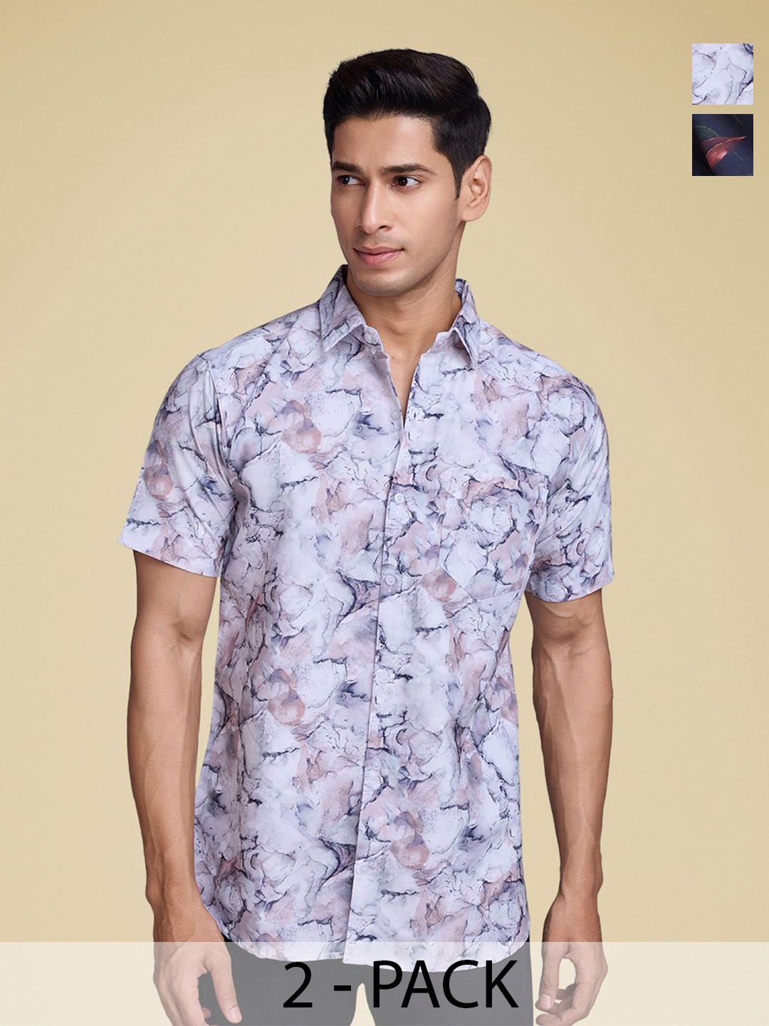 SZN Men Pack Of 2 Standard Fit Spread Collar Abstract Printed Cotton Casual Shirts, Blue
SZN Men Pack Of 2 Standard Fit Spread Collar Abstract Printed Cotton Casual Shirts, Blue