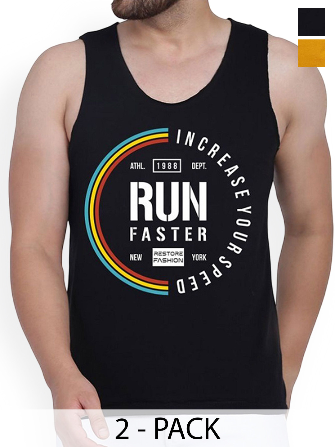 WOOSTRO Pack Of 2 Printed Combed Cotton Gym Vest RS26 CMB (HARD MUSTARD) (RUN BLACK)
WOOSTRO Pack Of 2 Printed Combed Cotton Gym Vest RS26 CMB (HARD MUSTARD) (RUN BLACK)