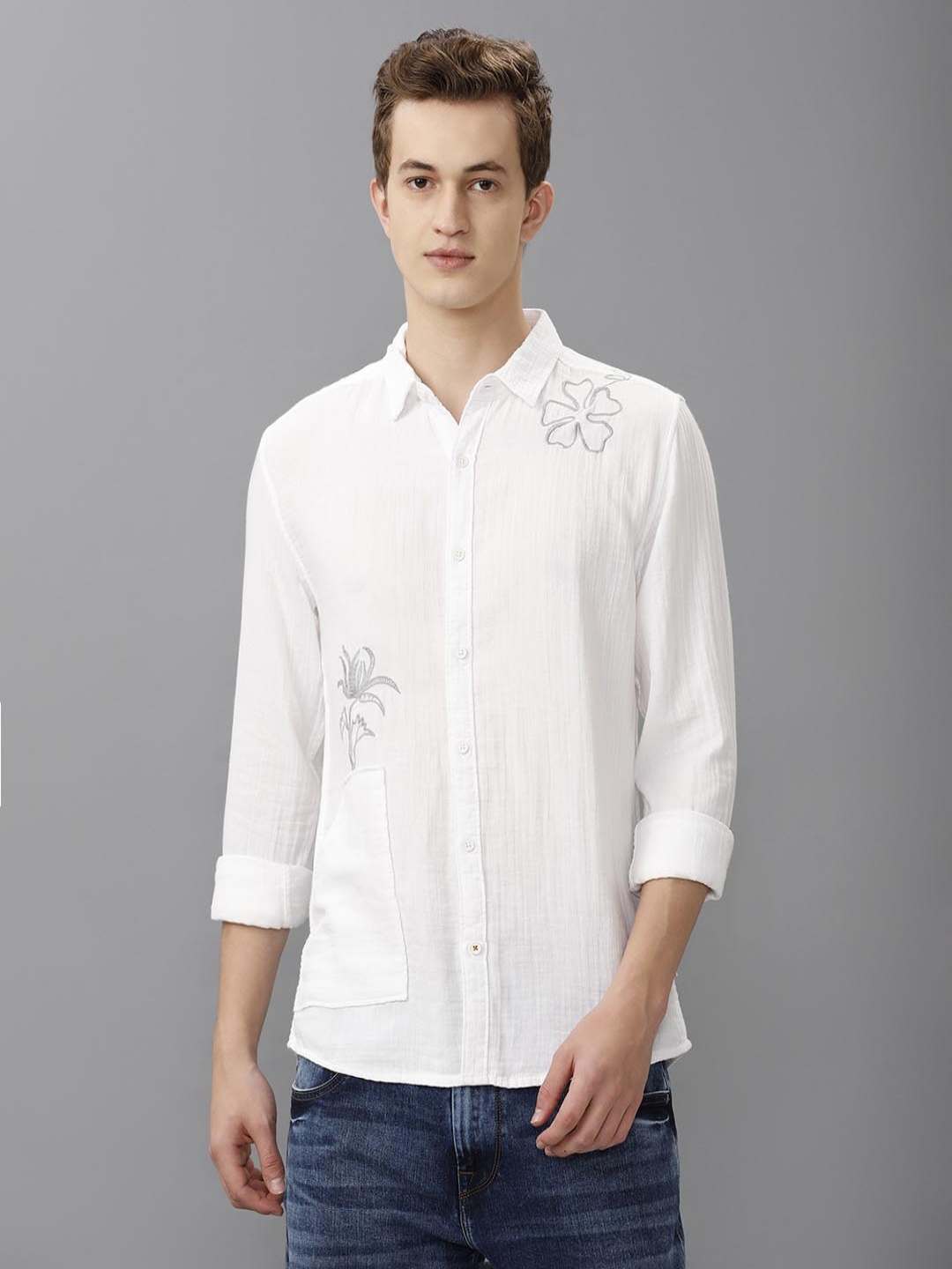 Voi Jeans Men Relaxed Slim Fit Spread Collar Floral Printed Cotton Casual Shirt, White
Voi Jeans Men Relaxed Slim Fit Spread Collar Floral Printed Cotton Casual Shirt, White