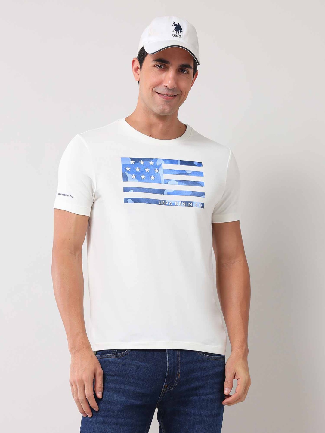 U.S. Polo Assn. Denim Co. Men Graphic Printed Round Neck Cotton Slim Fit T-shirt, White
U.S. Polo Assn. Denim Co. Men Graphic Printed Round Neck Cotton Slim Fit T-shirt, White