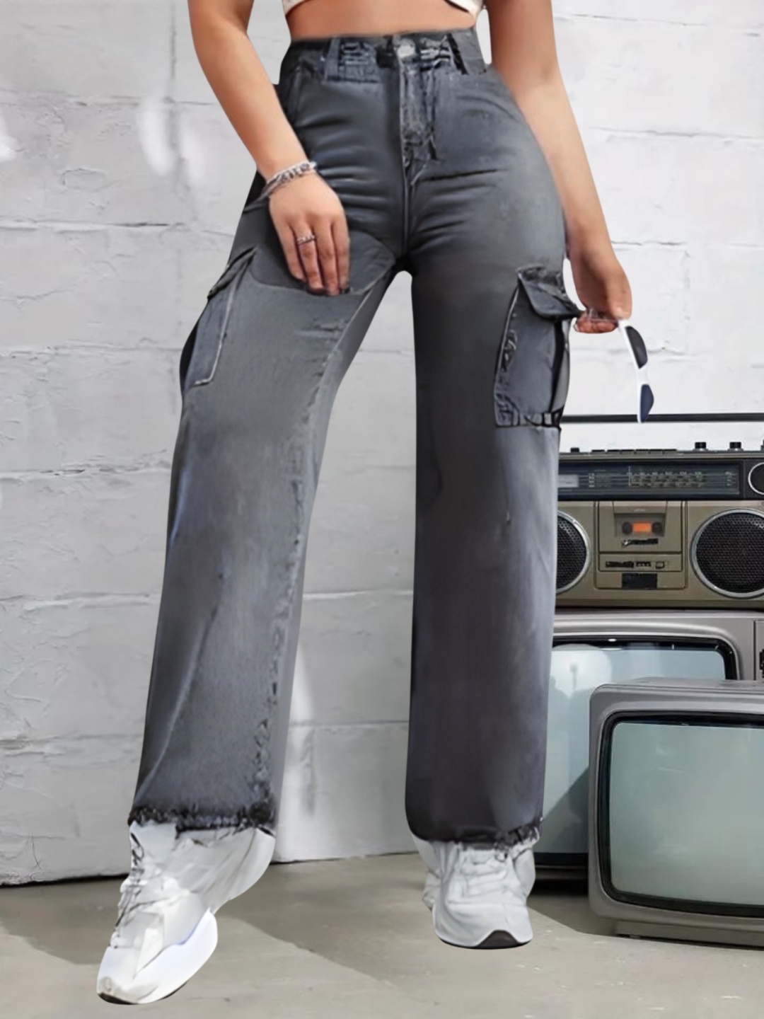 DressBerry Women Comfort Wide Leg High-Rise Light Fade Acid Wash Stretchable Jeans, Grey
DressBerry Women Comfort Wide Leg High-Rise Light Fade Acid Wash Stretchable Jeans, Grey