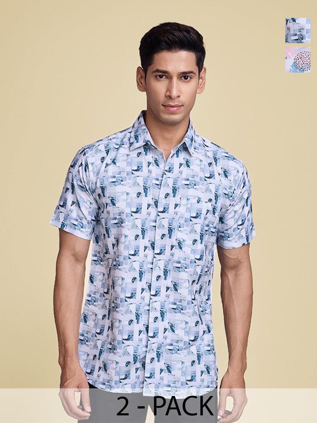 SZN Men Pack Of 2 Standard Fit Spread Collar Abstract Printed Cotton Casual Shirts, Navy blue
SZN Men Pack Of 2 Standard Fit Spread Collar Abstract Printed Cotton Casual Shirts, Navy blue
