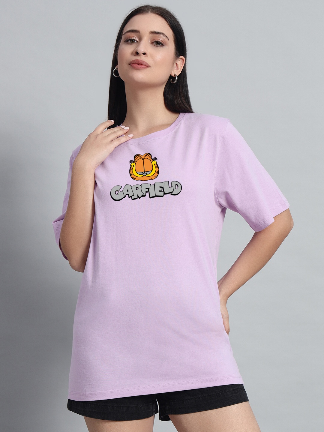 N1F FASHION Women Garfield Graphic Printed Round Neck Cotton Oversized T-shirt, Purple
N1F FASHION Women Garfield Graphic Printed Round Neck Cotton Oversized T-shirt, Purple