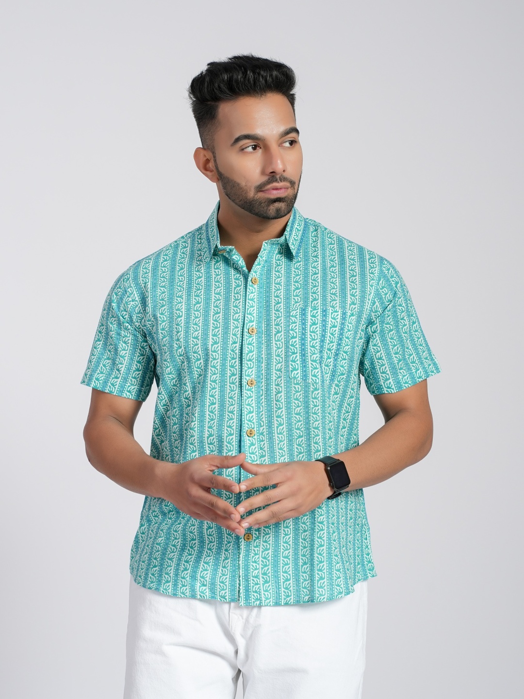 Cotton Curio Men Comfort Fit Spread Collar Vertical Striped Cotton Casual Shirt, Green
Cotton Curio Men Comfort Fit Spread Collar Vertical Striped Cotton Casual Shirt, Green