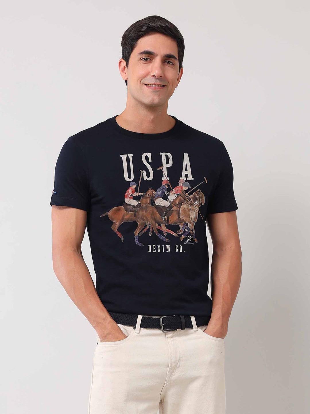 U.S. Polo Assn. Denim Co. Men Graphic Printed Round Neck Cotton Slim Fit T-shirt, Blue
U.S. Polo Assn. Denim Co. Men Graphic Printed Round Neck Cotton Slim Fit T-shirt, Blue
