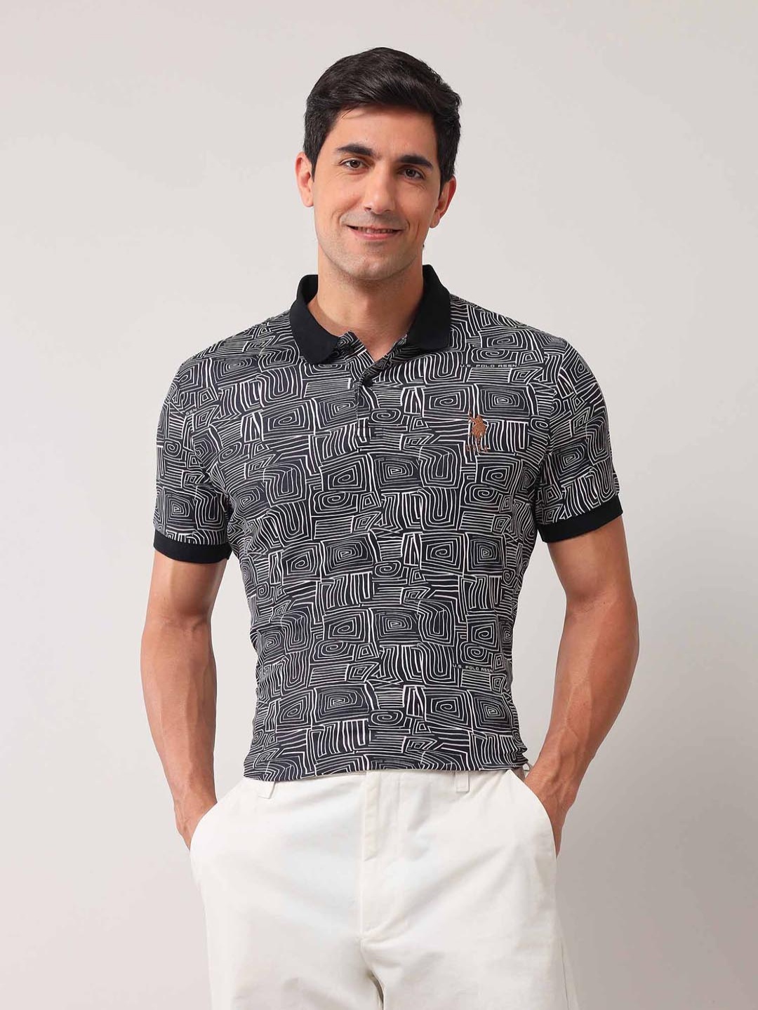 U.S. Polo Assn. Denim Co. Men Geometric Printed Polo Collar Cotton Slim Fit T-shirt, Black
U.S. Polo Assn. Denim Co. Men Geometric Printed Polo Collar Cotton Slim Fit T-shirt, Black