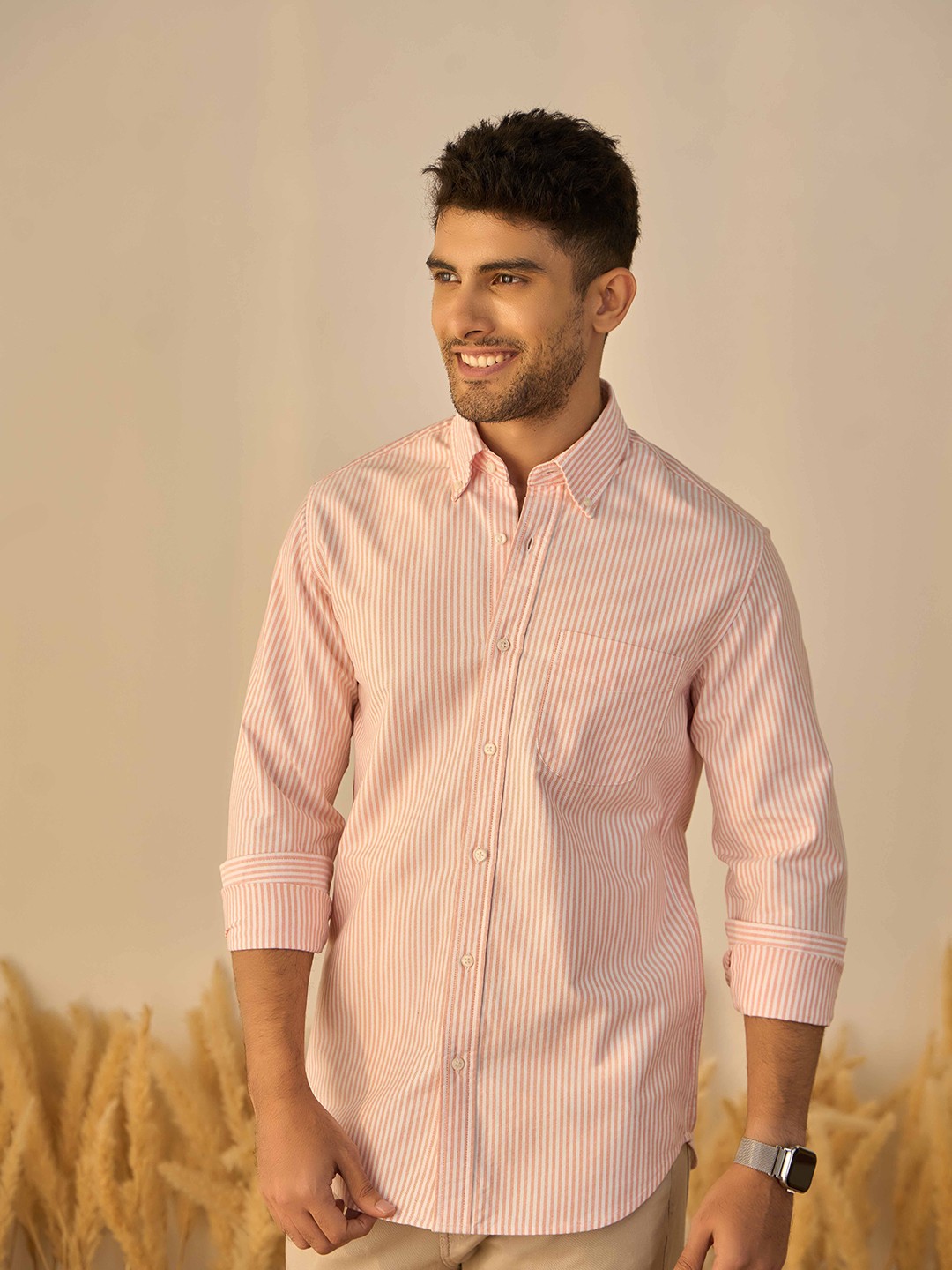 PINK SUPPLY Men Classic Fit Button-Down Collar Vertical Striped Cotton Casual Shirt, White
PINK SUPPLY Men Classic Fit Button-Down Collar Vertical Striped Cotton Casual Shirt, White