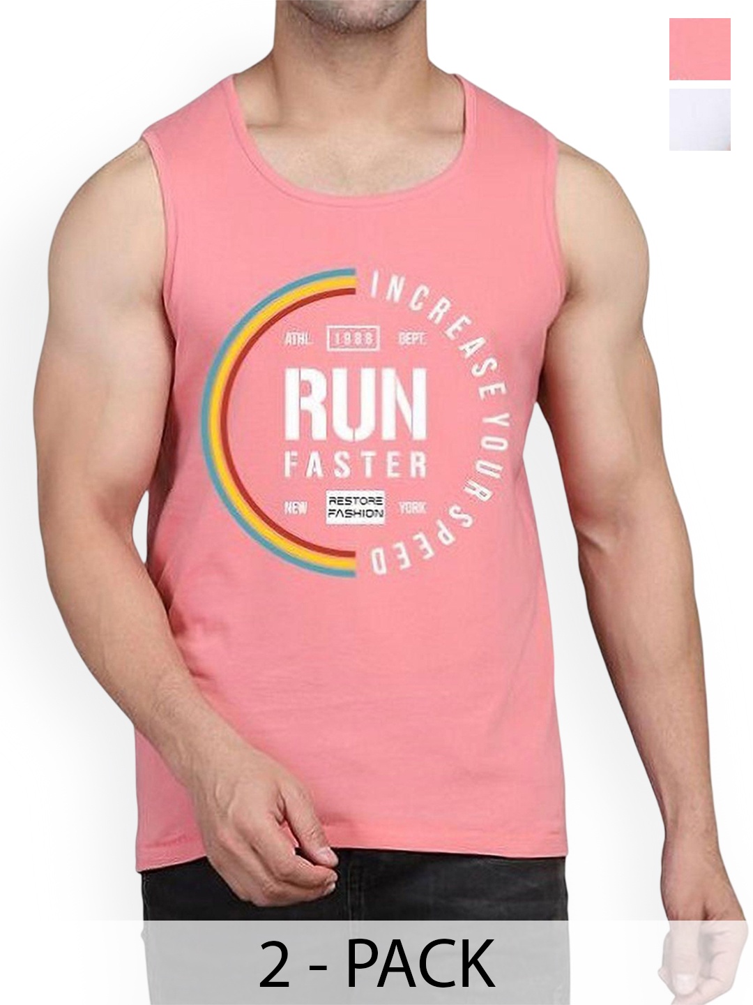Woostro Pack Of 2 Printed Cotton Gym Innerwear Vests RS26 CMB (RUN PEACH) (RUN WHITE)
Woostro Pack Of 2 Printed Cotton Gym Innerwear Vests RS26 CMB (RUN PEACH) (RUN WHITE)
