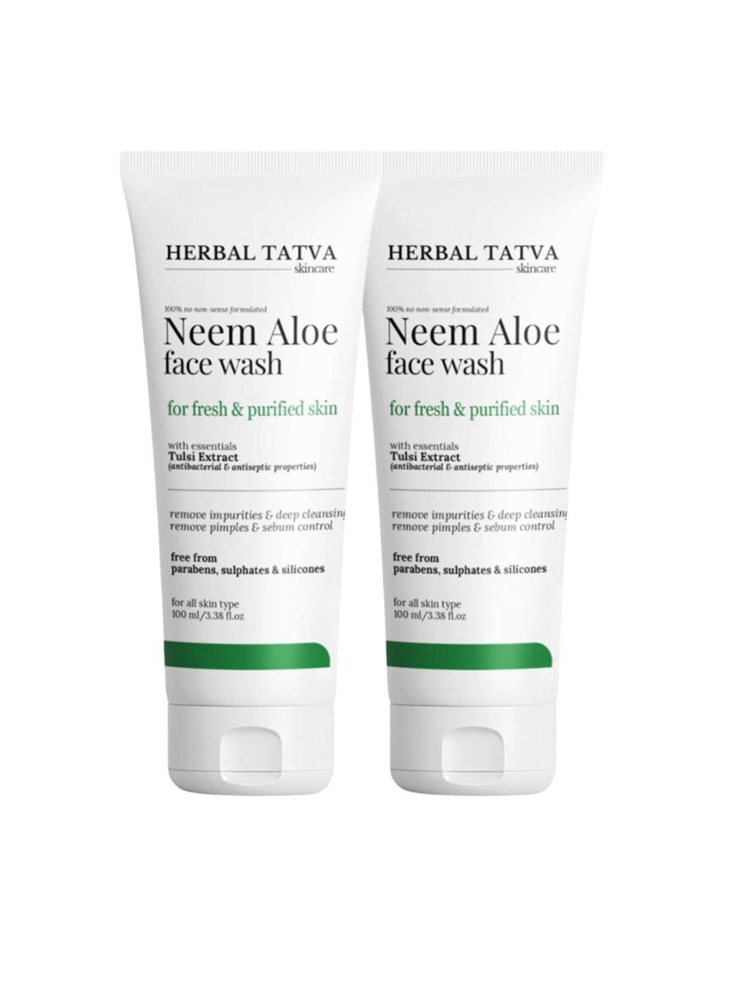 HERBAL TATVA Set Of 2 Neem Aloe Face Wash With 2% Salicylic Acid - 100 ml Each, White
HERBAL TATVA Set Of 2 Neem Aloe Face Wash With 2% Salicylic Acid - 100 ml Each, White