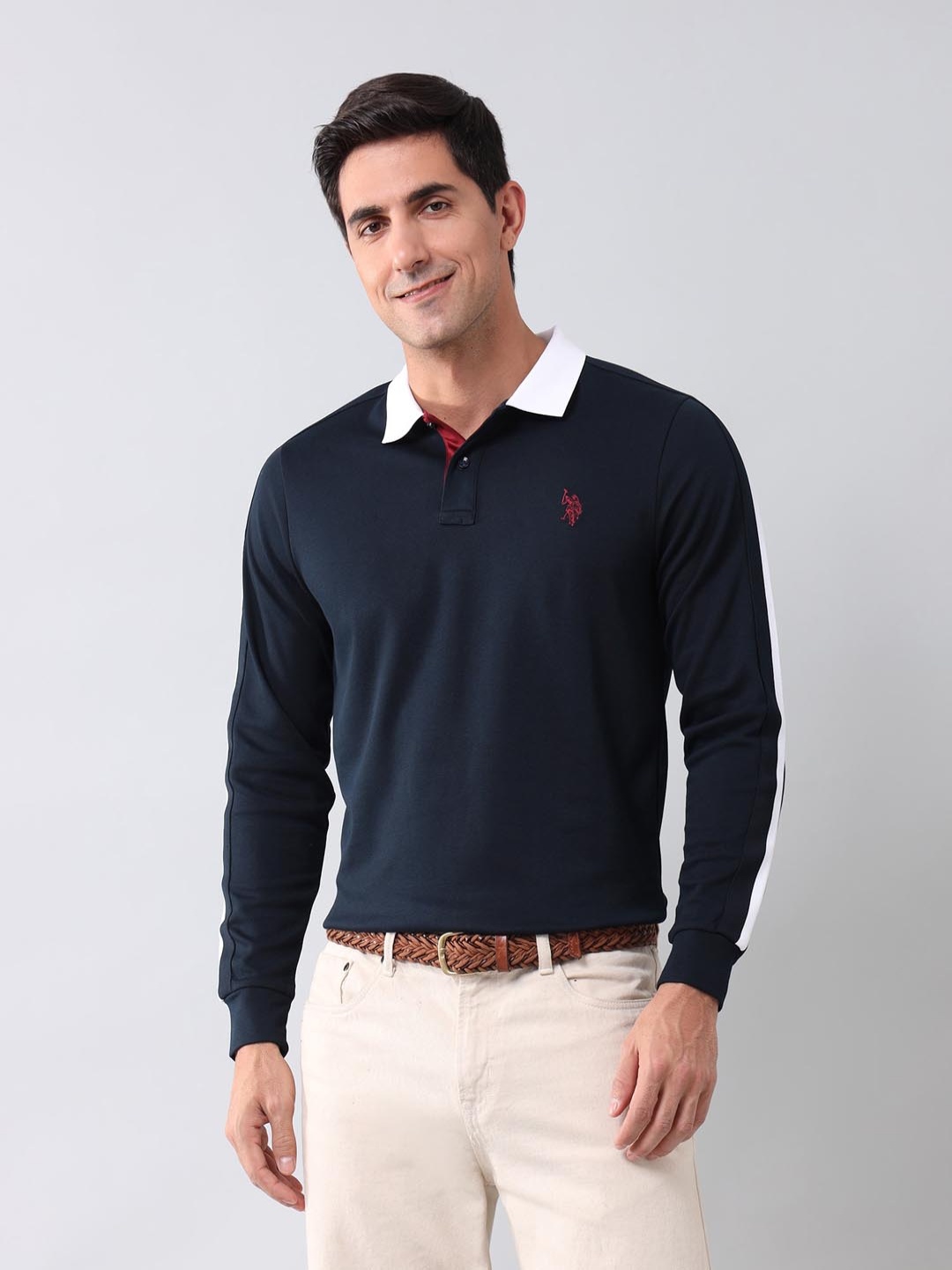U.S. Polo Assn. Denim Co. Men Solid Polo Collar Cotton Slim Fit T-shirt, Navy blue
U.S. Polo Assn. Denim Co. Men Solid Polo Collar Cotton Slim Fit T-shirt, Navy blue